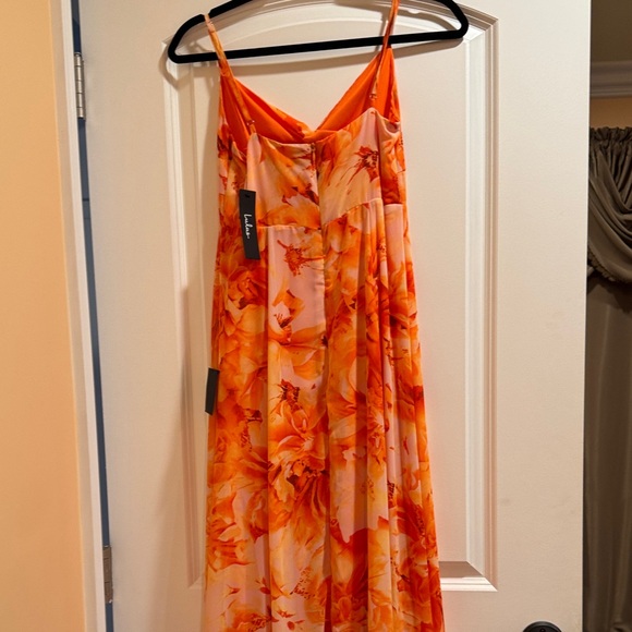 Lulu's Vibrant Orange Floral Maxi Dress - Picture 5 of 5